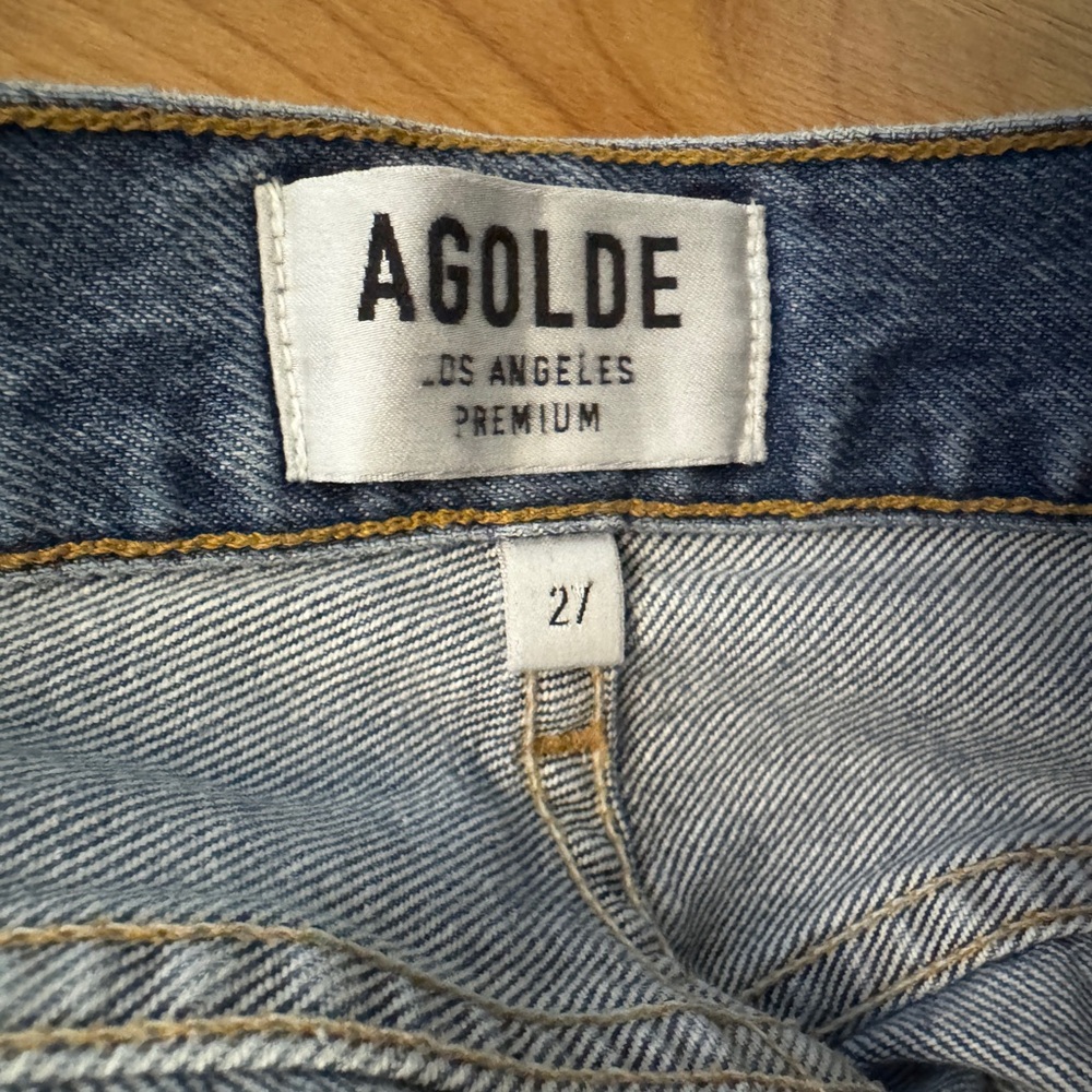 Agolde Riley High Rise Straight Crop Denim Jeans 27 - Picture 8 of 13